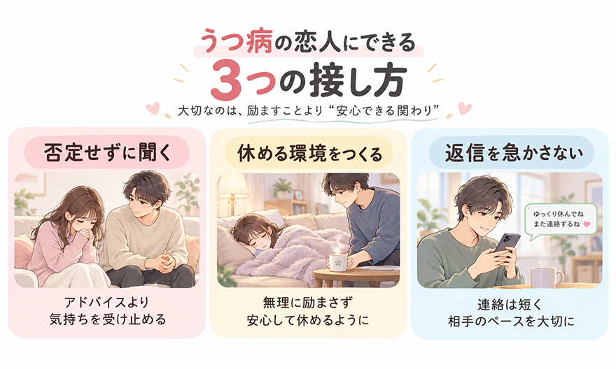 うつ病の恋人への3つの接し方