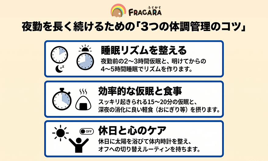 夜勤体調管理の3つのコツ