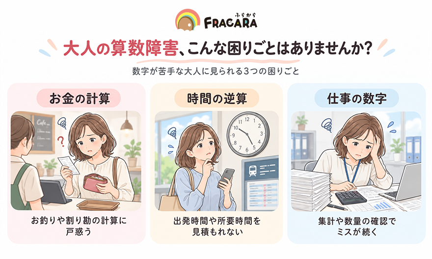 大人の算数障害3つの困りごと