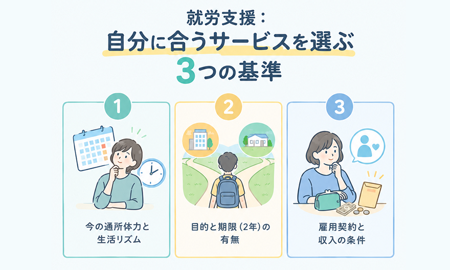 就労支援：自分に合うサービスを選ぶ3つの基準