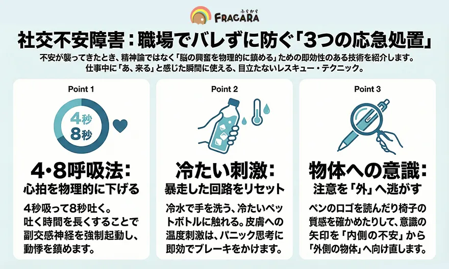社交不安障害バレずに防ぐ3つの応急処置