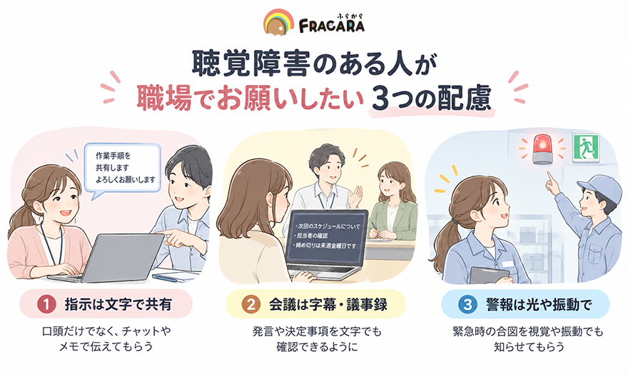 聴覚障害への職場配慮3選