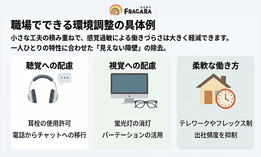職場で出来る環境調整の具体例