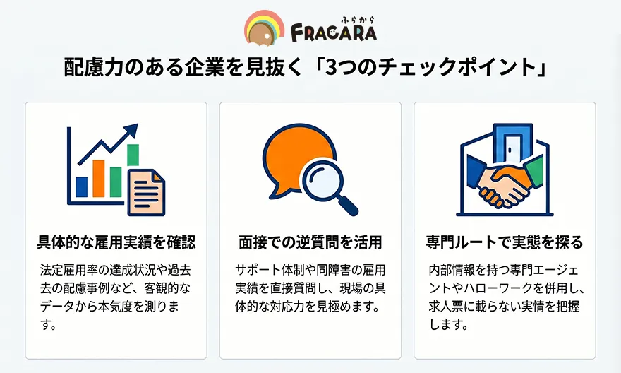 配慮力のある企業を見抜く3つのチェックポイント