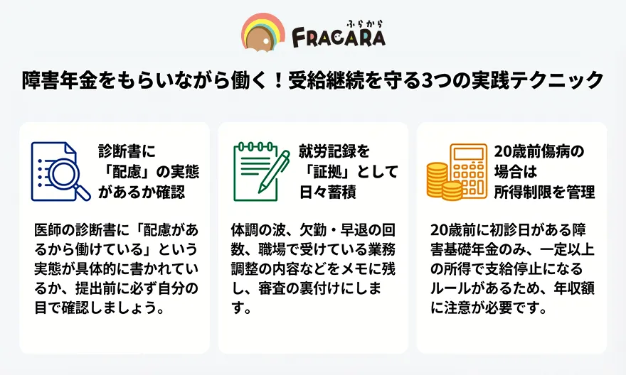 障害年金を受給しながら働く